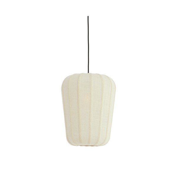 Biała lampa wisząca z tekstylnym kloszem ø 10 cm Bibury – Light & Living