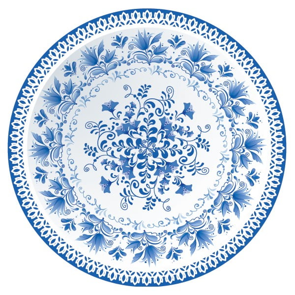 Zestaw 2 mat stołowych Blue Porcelain