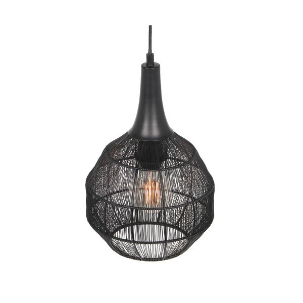 Lampa wisząca w kolorze matowej czerni z metalowym kloszem Soraya – Trio-image-1