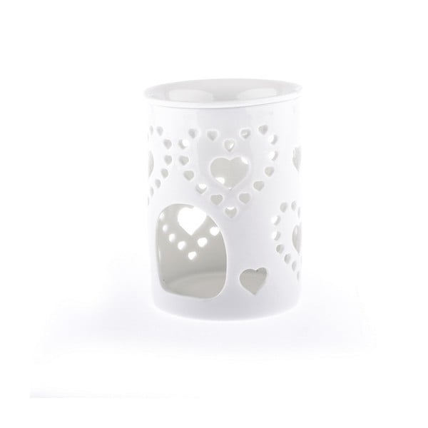 Biała ceramiczna lampka aromatyczna Dakls, wys. 8,5 cm