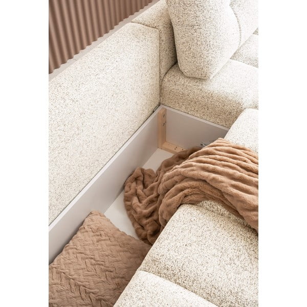 Kremowy rozkładany narożnik modułowy ze schowkiem (prawostronny) Lulu – Miuform-image-3