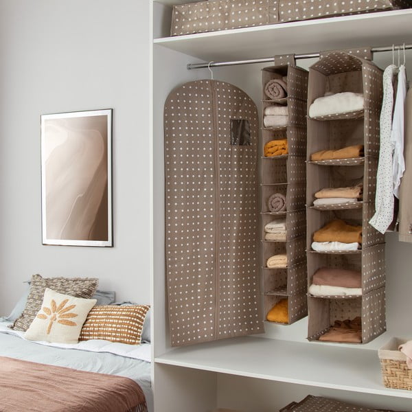 Beżowy pokrowiec na ubrania Compactor Dots, 137 cm-image-1