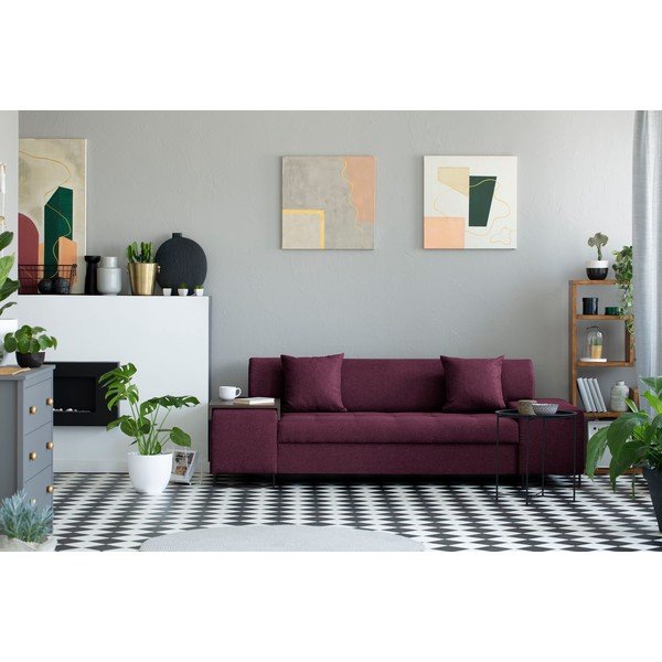 Fioletowa sofa z czarnymi nóżkami Cosmopolitan Design Orlando, 220 cm-image-1