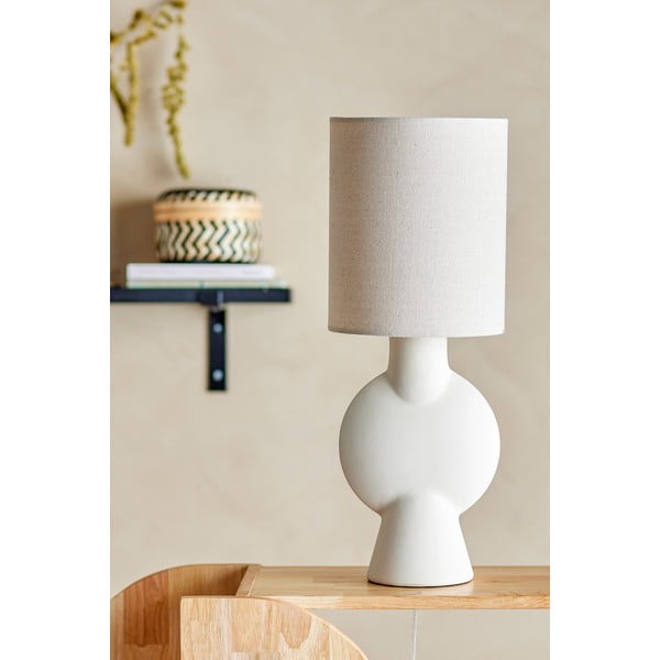 Beżowa lampa stołowa z tekstylnym kloszem (wysokość 54,5 cm) Sergio – Bloomingville-image-3