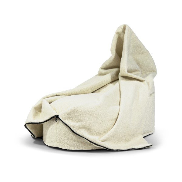Kremowy dziecięcy worek do siedzenia z materiału bouclé Cocoon 80 – SLOWDOWN-image-3