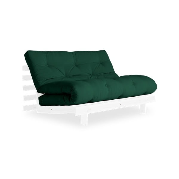 Sofa rozkładana Karup Design Roots White/Dark Green