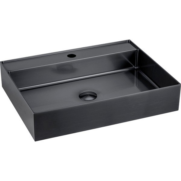 Czarna umywalka ze stali nierdzewnej 55x42 cm Aurum – Sapho