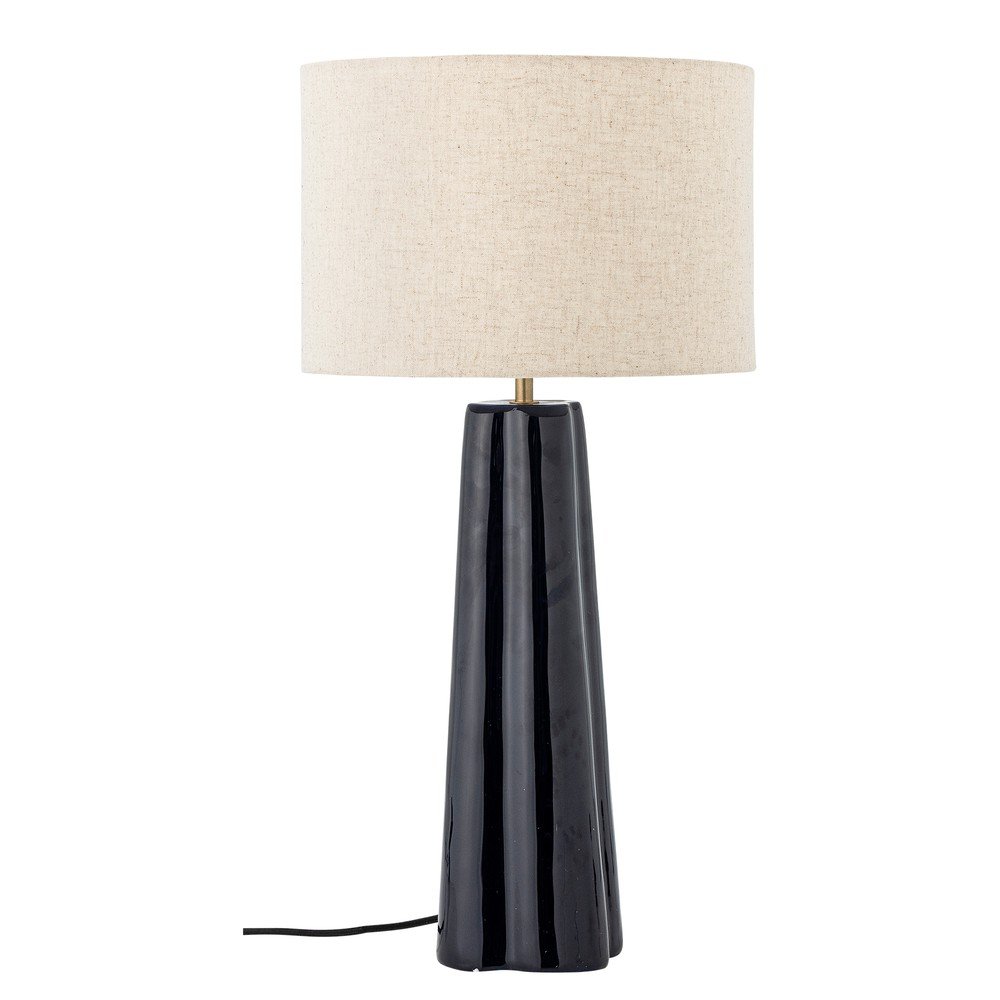 Niebieska/kremowa metalowa lampa stołowa z tekstylnym kloszem (wysokość 61 cm) Cornelie – Bloomingville
