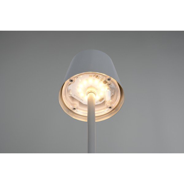Szara lampa stołowa LED z metalowym kloszem (wysokość 21 cm) Diaz – Reality-image-2