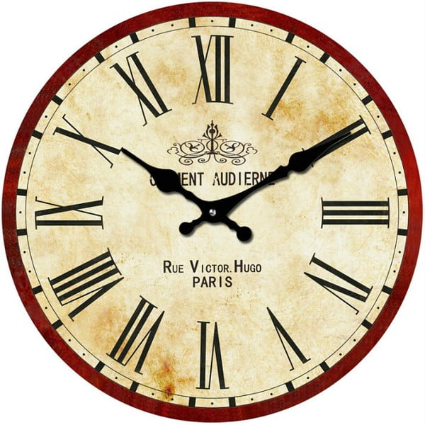 Szklany zegar Rue Victor, 30 cm