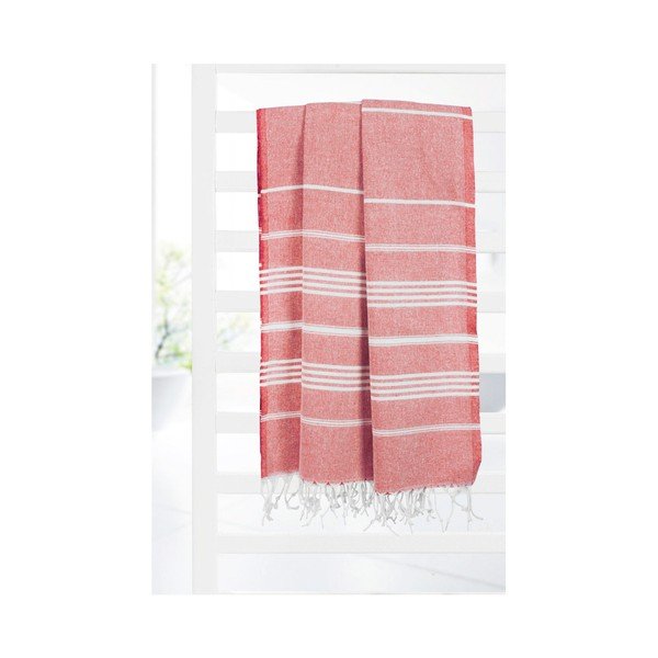 Czerwony ręcznik z domieszką bawełny Kate Louise Cotton Collection Classic Red, 100x180 cm-image-4