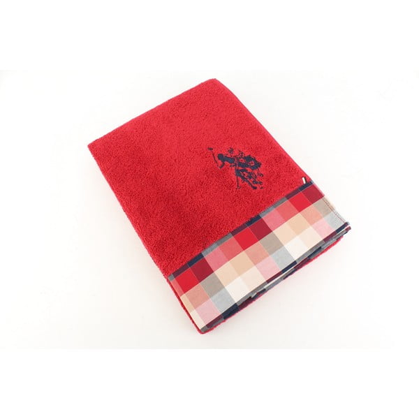 Ręcznik US Polo Bath Red Check, 70x140 cm