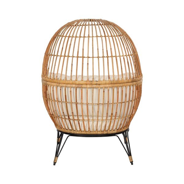 Rattanowy fotel ogrodowy Bonami Essentials Nodi Beige-image-2