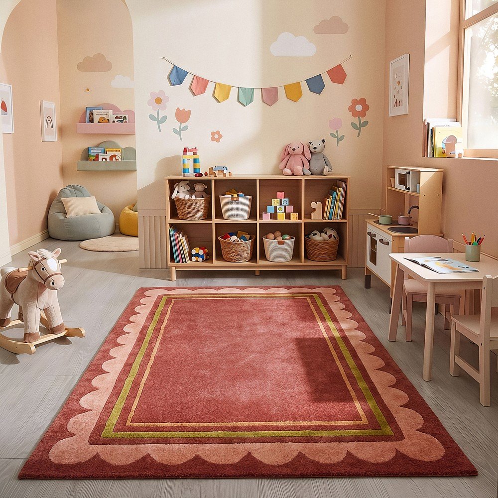 Bordowy wełniany dywan tkany ręcznie 120x170 cm Lois – Flair Rugs (zdjęcie 2)