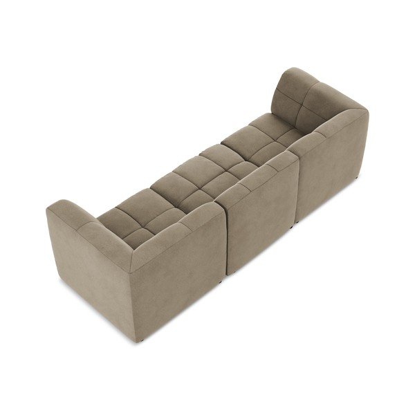 Brązowa aksamitna sofa 255 cm Aloha – Makamii-image-4