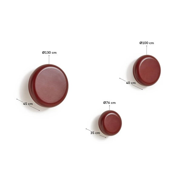 Czerwone ścienne drewniane haczyki zestaw 3 szt. Nadue – Kave Home-image-3