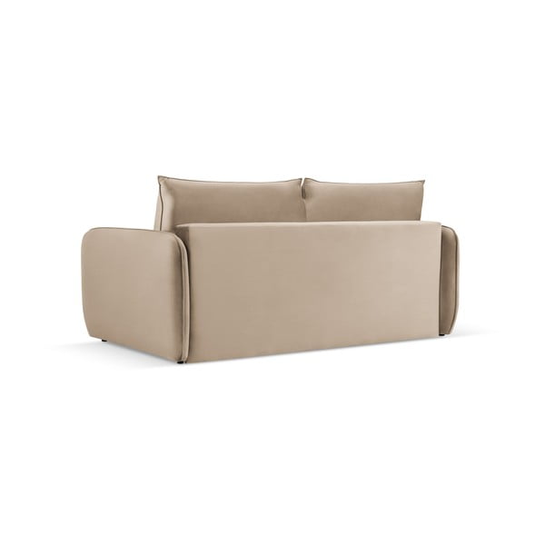 Beżowa aksamitna rozkładana sofa 194 cm Vienna – Cosmopolitan Design-image-3