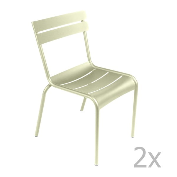 Zestaw 2 jasnozielonych krzeseł Fermob Luxembourg