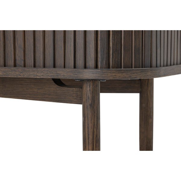 Brązowa niska komoda w dekorze dębu z drzwiami przesuwnymi 110x100 cm Valencia – Bloomingville-image-1