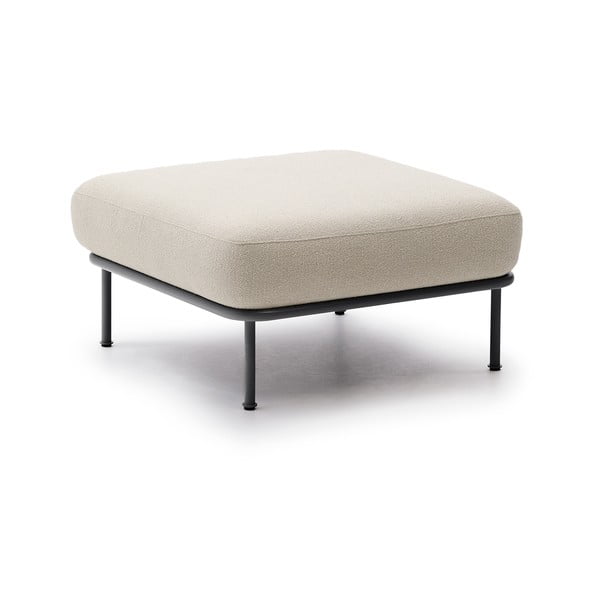Beżowy podnóżek z materiału bouclé Aurum – Kave Home-image-2