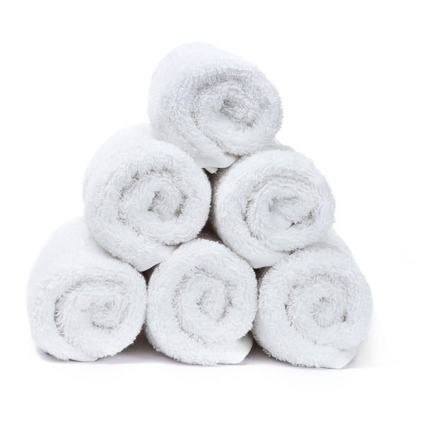 Komplet 6 białych ręczników Casa Di Bassi Guest, 30x50 cm