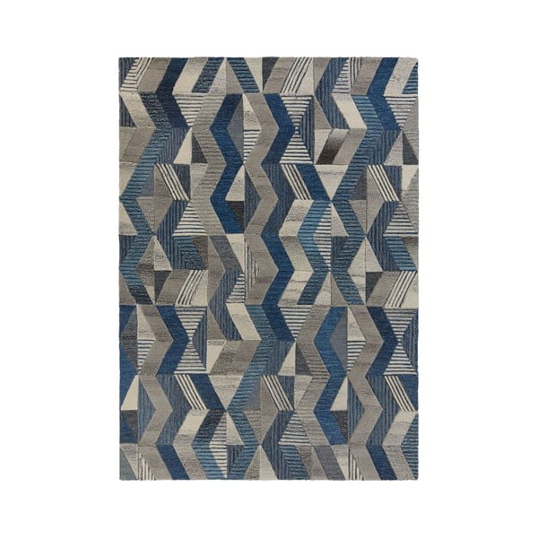 Niebieski wełniany dywan Flair Rugs Asher, 160x230 cm