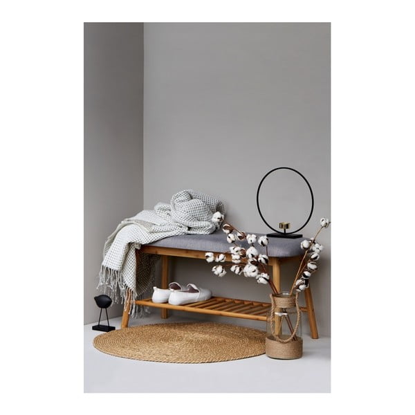 Szaro-brązowa bambusowa szafka na buty z siedziskiem Bahari – Wenko-image-1