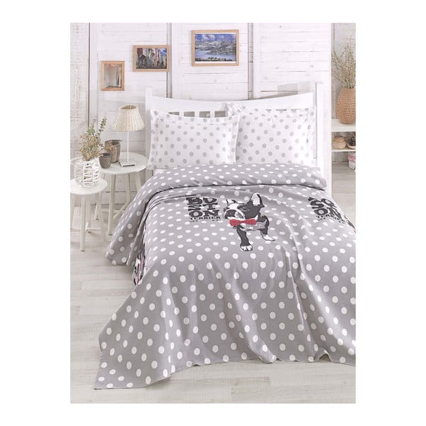 Lekka narzuta na łóżko dwuosobowe Boston Grey, 200x235 cm