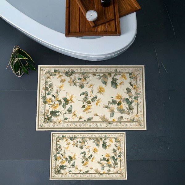 Beżowe dywaniki łazienkowe zestaw 2 szt. 60x100 cm – Foutastic-image-3