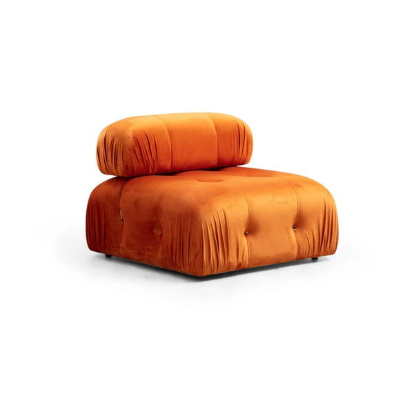 Pomarańczowy aksamitny moduł sofy (moduł środkowy) Bubble – Artie