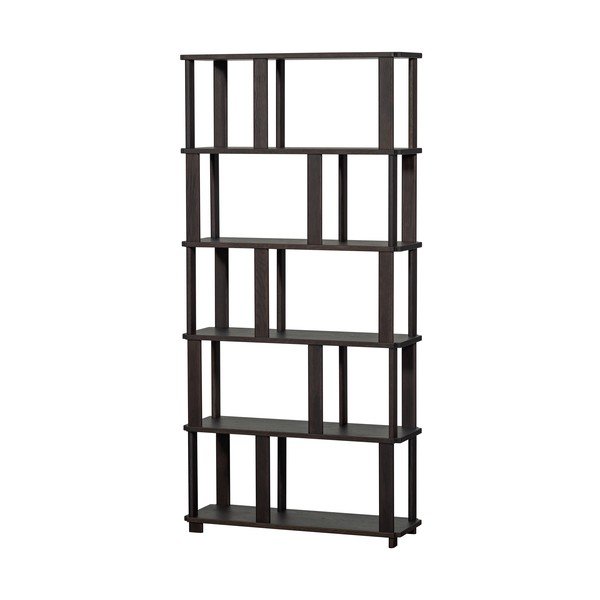 Ciemnobrązowy regał z litego drewna dębowego 90x186x30 cm Riss – WOOOD-image-3