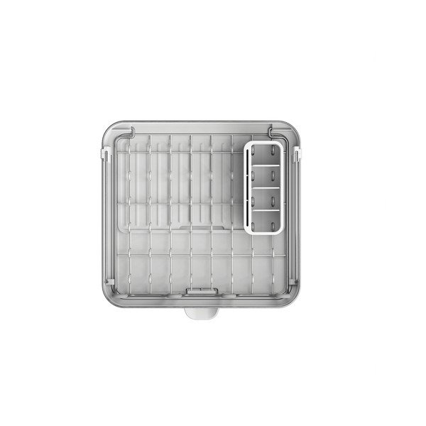Regulowany plastikowy ociekacz w kolorze srebra 35,5x38 cm Extend Steel Plus – Joseph Joseph-image-4
