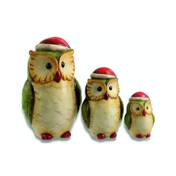 Zestaw 3 dekoracji Xmas Owl