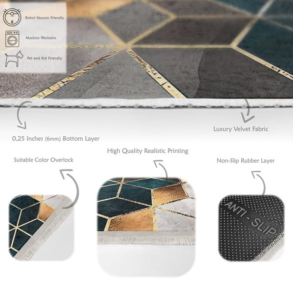 Biało-morski dywan odpowiedni do prania 160x230 cm – Mila Home-image-3