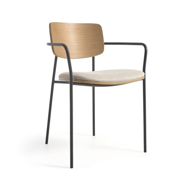 Czarno-naturalne krzesło Maureen – Kave Home
