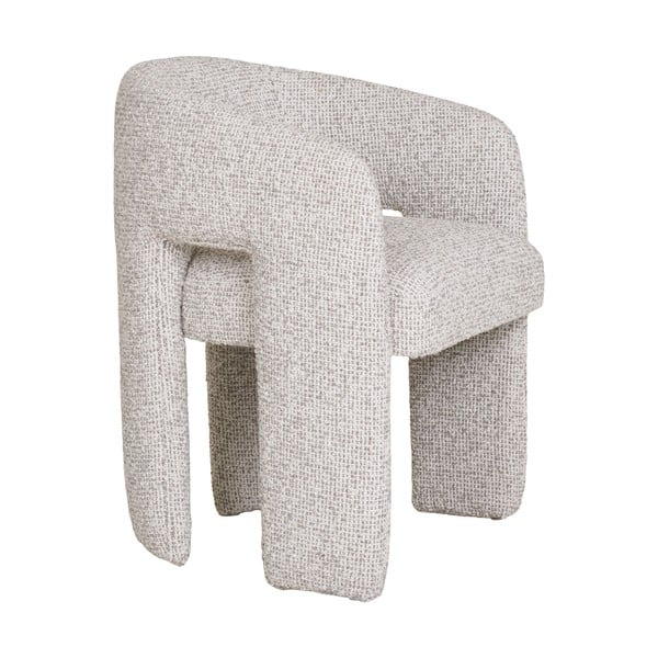 Jasnoszary tapicerowany fotel jadalniany z podłokietnikami Monroe – House Nordic-image-4