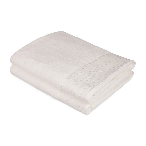Komplet 2 białych bawełnianych ręczników Ressmo, 90x150 cm