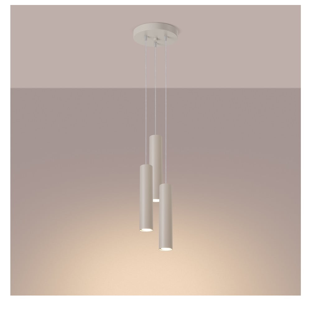 Kremowa lampa wisząca ø 19,5 cm Castro – Sollux (zdjęcie 5)