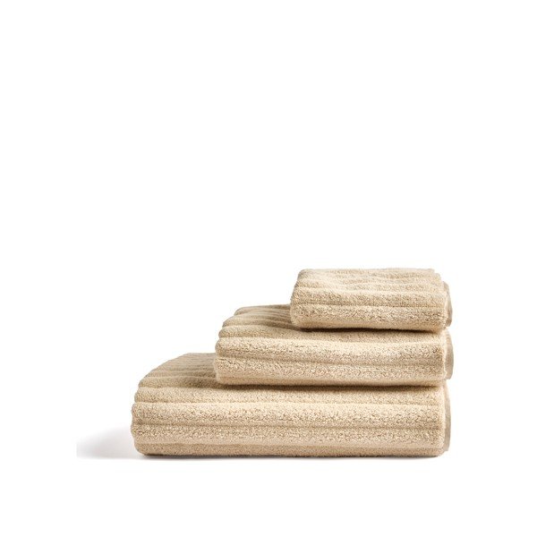 Beżowy bawełniany ręcznik frotte 30x50 cm Navira – Kave Home-image-4