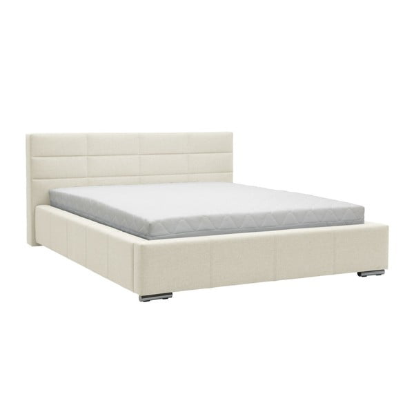 Beżowe łóżko 2-osobowe Mazzini Beds Reve, 160x200 cm