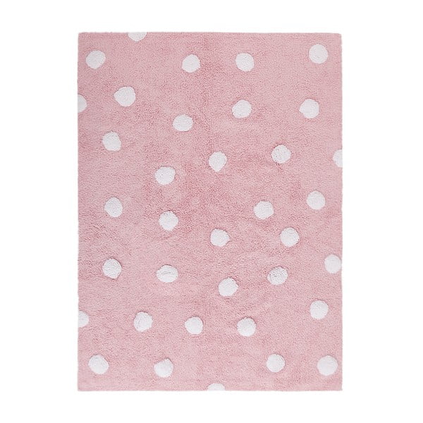 Różowy dywan bawełniany wykonany ręcznie Lorena Canals Polka, 120x160 cm