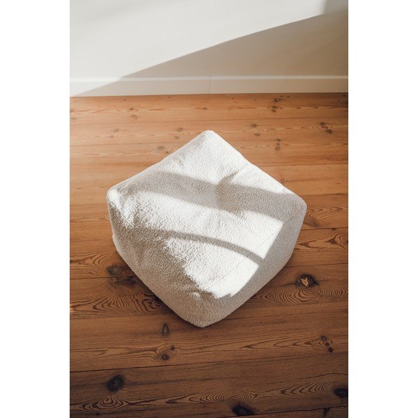 Beżowy puf z materiału bouclé Keno – noo.ma-image-2