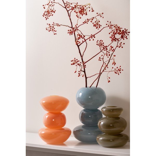 Niebieski szklany wazon Bubbles – PT LIVING-image-1