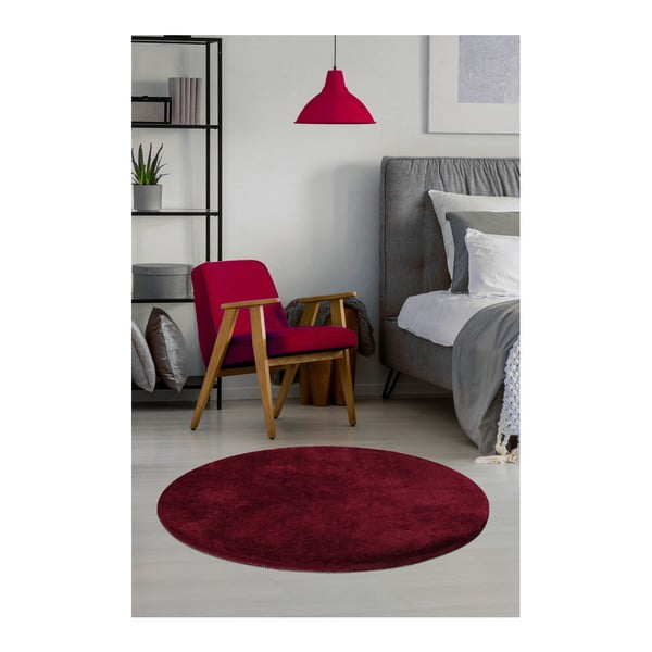 Ciemnoczerwony dywan Milano, ⌀ 90 cm