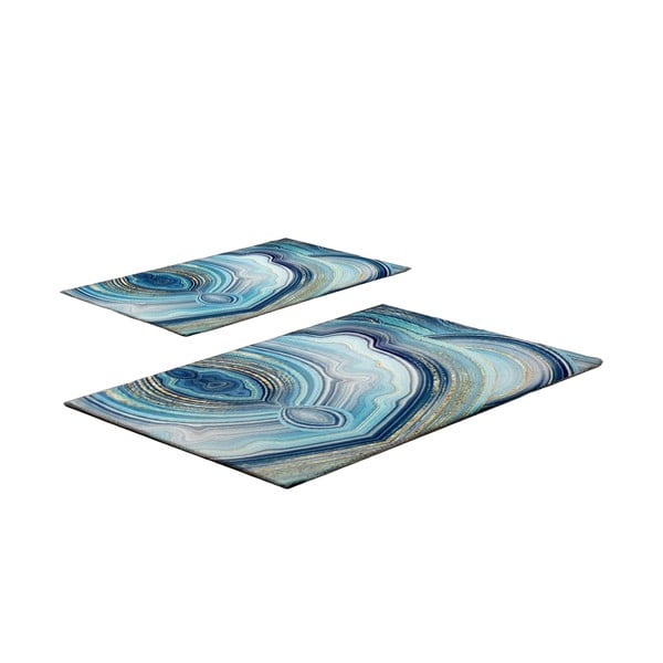 Niebieskie dywaniki łazienkowe zestaw 2 szt. 60x100 cm – Foutastic