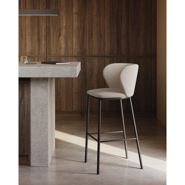 Beżowy hoker (wysokość siedziska 65 cm) Ciselia – Kave Home-image-1