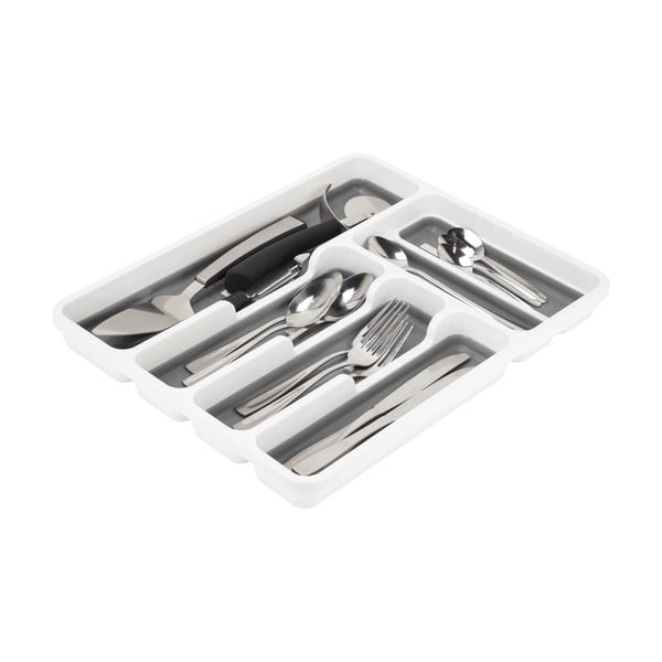 Szaro-biały antypoślizgowy organizer na sztućce Addis-image-1