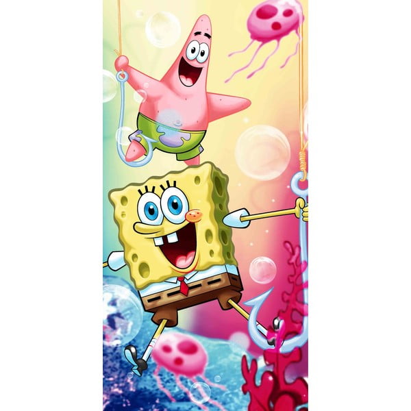 Bawełniany ręcznik dziecięcy 70x140 cm Sponge Bob – Jerry Fabrics