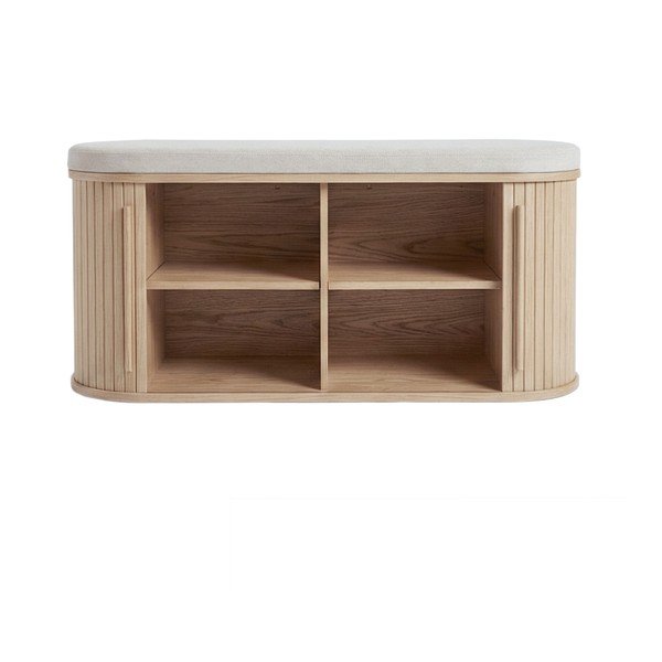 Tapicerowana ławka w naturalnym kolorze Meta – Unique Furniture-image-1