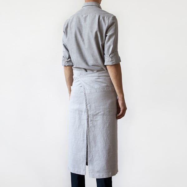 Jasnoszary lniany fartuch Linen Tales Garcon, dł. 76 cm-image-1